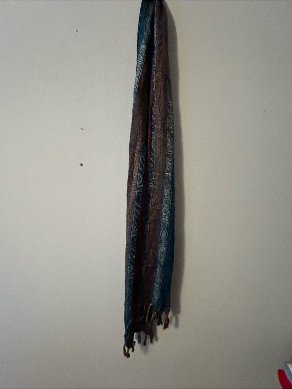 Honey made in India Blue and Brown Decorative Scarf - Lightweight Accent